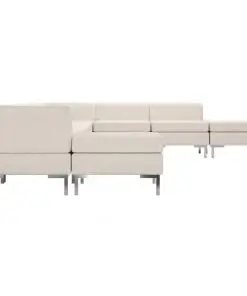 vidaXL 9 Piece Sofa Set Fabric Cream