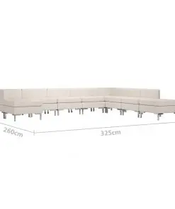 vidaXL 9 Piece Sofa Set Fabric Cream