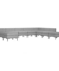vidaXL 10 Piece Sofa Set Fabric Light Grey