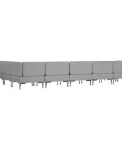 vidaXL 10 Piece Sofa Set Fabric Light Grey