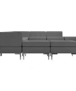 vidaXL 10 Piece Sofa Set Fabric Dark Grey