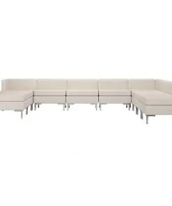vidaXL 10 Piece Sofa Set Fabric Cream