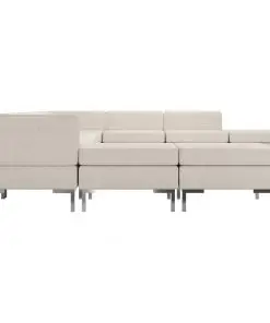 vidaXL 10 Piece Sofa Set Fabric Cream