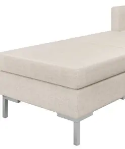 vidaXL 10 Piece Sofa Set Fabric Cream