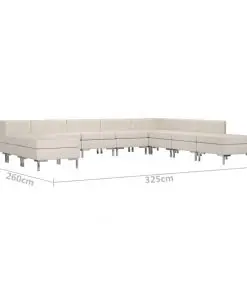 vidaXL 10 Piece Sofa Set Fabric Cream