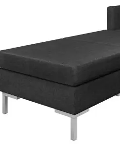 vidaXL 10 Piece Sofa Set Fabric Black