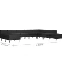 vidaXL 10 Piece Sofa Set Fabric Black