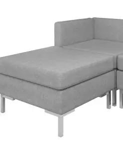 vidaXL 10 Piece Sofa Set Fabric Light Grey