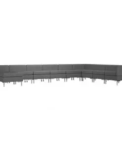 vidaXL 10 Piece Sofa Set Fabric Dark Grey