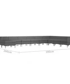 vidaXL 10 Piece Sofa Set Fabric Dark Grey