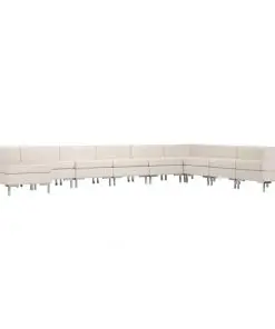 vidaXL 10 Piece Sofa Set Fabric Cream