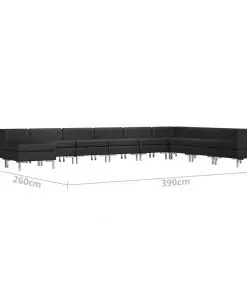 vidaXL 10 Piece Sofa Set Fabric Black