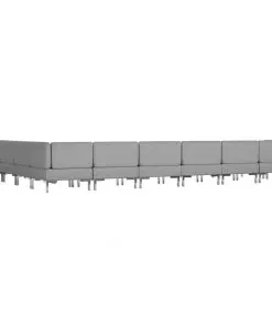 vidaXL 11 Piece Sofa Set Fabric Light Grey