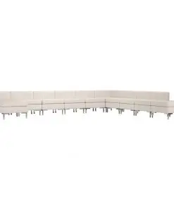 vidaXL 11 Piece Sofa Set Fabric Cream