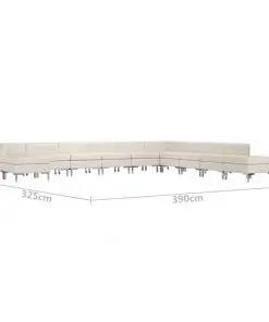 vidaXL 11 Piece Sofa Set Fabric Cream
