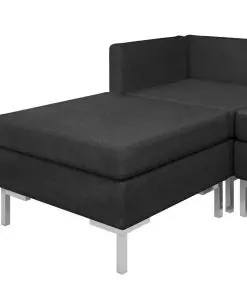 vidaXL 11 Piece Sofa Set Fabric Black