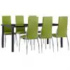 vidaXL 7 Piece Dining Set Faux Leather Green vidaXL 7 Piece Dining Set Faux Leather Green