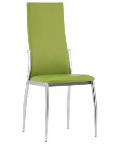 vidaXL 7 Piece Dining Set Faux Leather Green