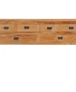vidaXL Sideboard 140x30x75 cm Solid Teak Wood