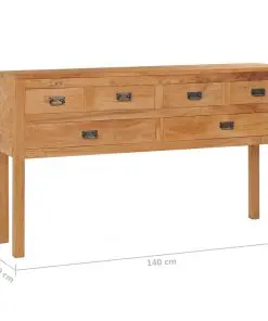 vidaXL Sideboard 140x30x75 cm Solid Teak Wood