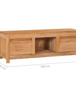 vidaXL TV Cabinet 100x30x35 cm Solid Teak Wood