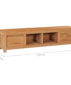 vidaXL TV Cabinet 135x30x35 cm Solid Teak Wood