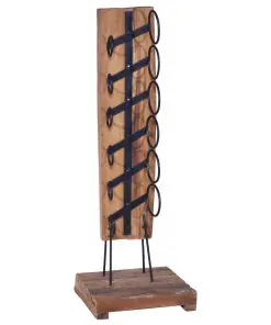 vidaXL Wine Rack for 6 Bottles 35x35x100 cm Solid Teak Wood