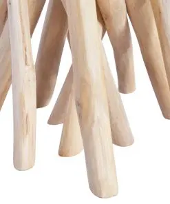 vidaXL Coffee Table with Glass Top 35x35x50 cm Solid Teak Wood