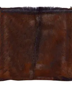 vidaXL Folding Stool Real Leather and Solid Teak Wood