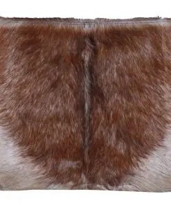 vidaXL Folding Stool Real Leather and Solid Teak Wood