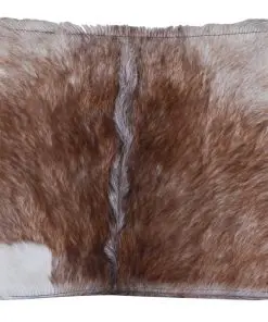 vidaXL Folding Stool Real Leather and Solid Teak Wood