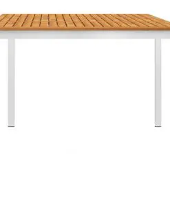 vidaXL 5 Piece Dining Set Solid Acacia Wood and Stainless Steel
