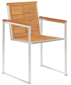 vidaXL 5 Piece Dining Set Solid Acacia Wood and Stainless Steel