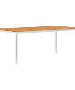 vidaXL 7 Piece Dining Set Solid Acacia Wood and Stainless Steel