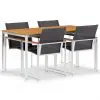 vidaXL 5 Piece Dining Set Textilene and Stainless Steel