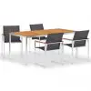 vidaXL 5 Piece Dining Set Textilene and Stainless Steel