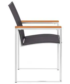 vidaXL 9 Piece Dining Set Textilene and Stainless Steel