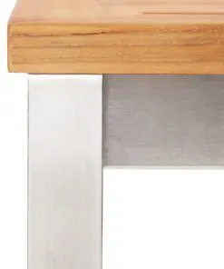 vidaXL 7 Piece Bar Set Solid Acacia Wood and Stainless Steel
