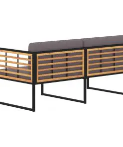 vidaXL 5 Piece Garden Lounge Set Solid Acacia Wood and Steel