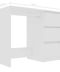 vidaXL Desk White 90x45x76 cm Chipboard