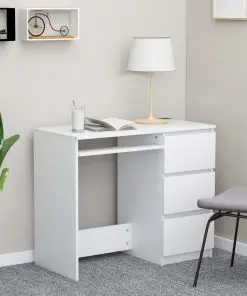 vidaXL Desk White 90x45x76 cm Chipboard