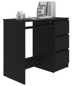 vidaXL Desk Black 90x45x76 cm Chipboard