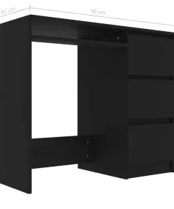 vidaXL Desk Black 90x45x76 cm Chipboard
