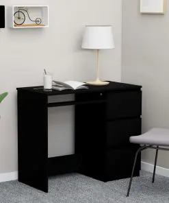 vidaXL Desk Black 90x45x76 cm Chipboard