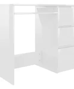 vidaXL Desk High Gloss White 90x45x76 cm Chipboard
