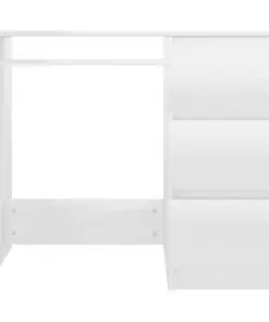 vidaXL Desk High Gloss White 90x45x76 cm Chipboard