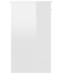 vidaXL Desk High Gloss White 90x45x76 cm Chipboard