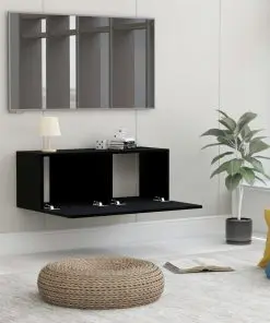 vidaXL TV Cabinet Black 80x30x30 cm Chipboard