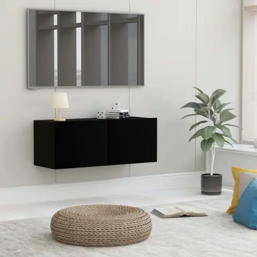 vidaXL TV Cabinet Black 80x30x30 cm Chipboard