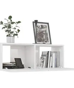 vidaXL TV Cabinet High Gloss White 80x30x30 cm Chipboard